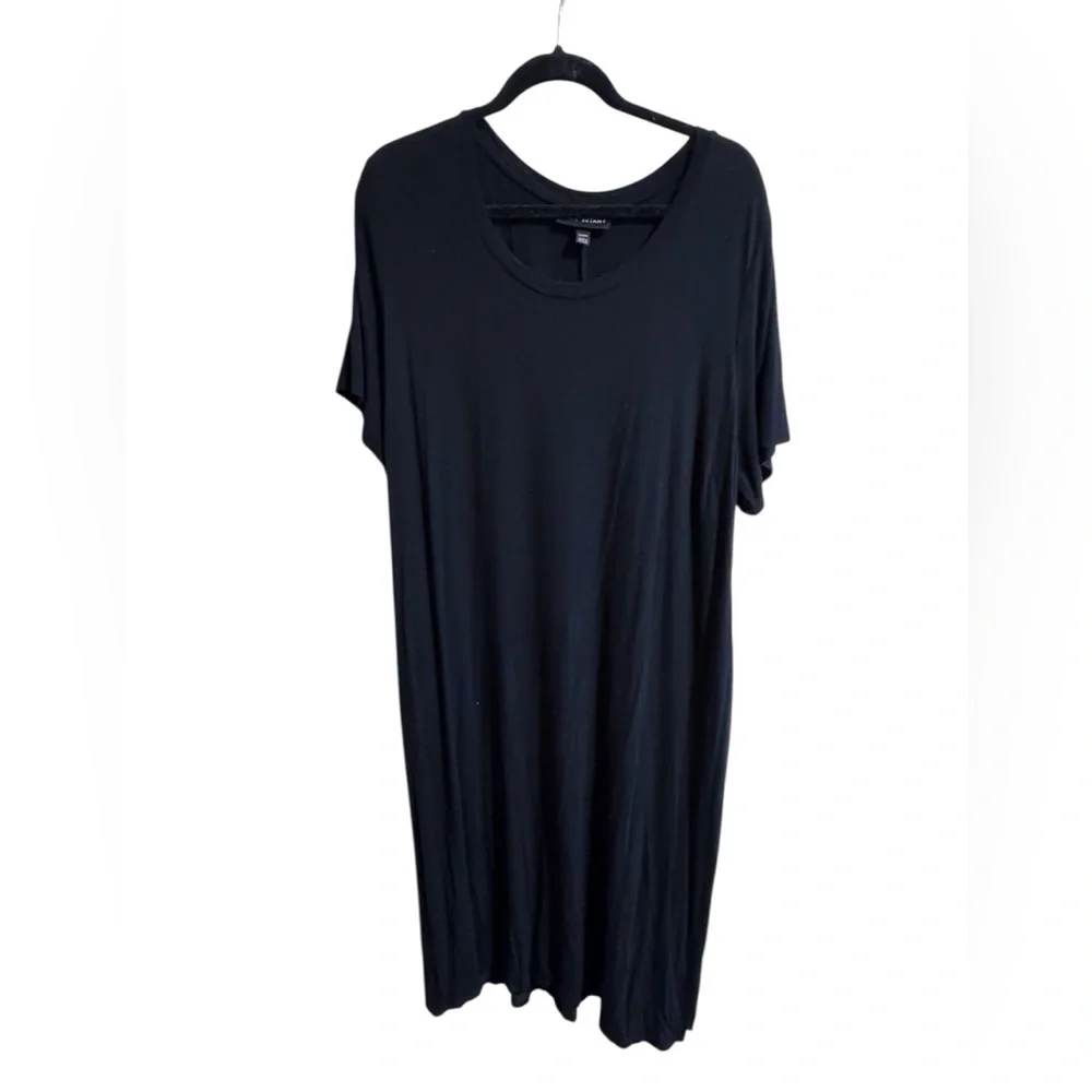 Lane Bryant Black T-Shirt Dress 22/24 Short Sleeve with Pockets - Picture 1 of 8